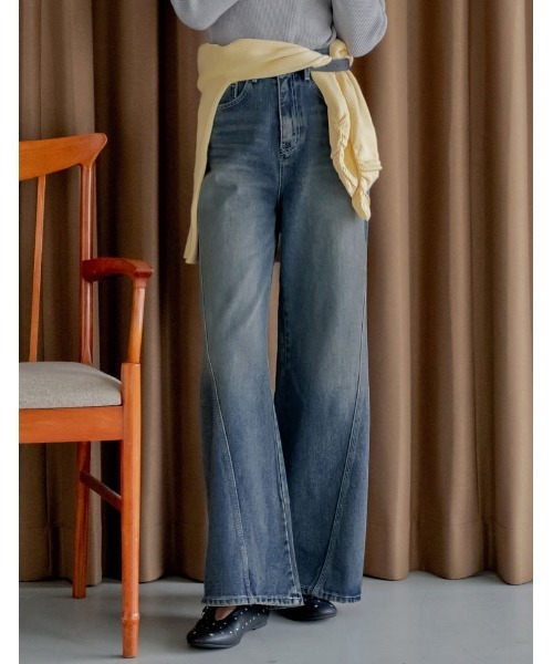 y0025　0808 2025AW COLLECTION][低身長/高身長サイズ有]サイド切り替えコットン