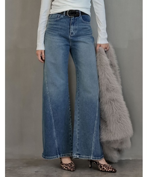 2025AW COLLECTION][低身長/高身長サイズ有]サイド切り替えコットン