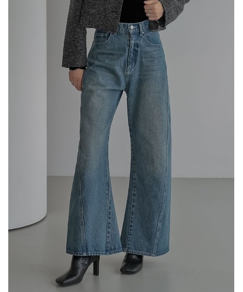 2025AW COLLECTION][低身長/高身長サイズ有]サイド切り替えコットン