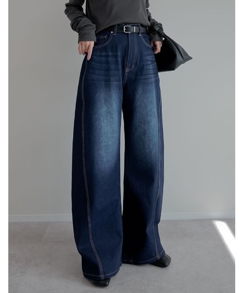 2025AW COLLECTION][低身長/高身長サイズ有]サイド切り替えコットン