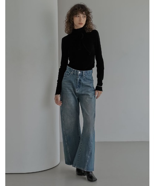 2025AW COLLECTION][低身長/高身長サイズ有]サイド切り替えコットン