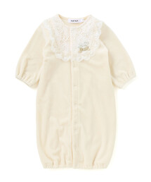 SLAP SLIP BABY（スラップスリップベビー）の「フリルラウンド切り替えベロア2WAYオールベビー(50~70cm)（ロンパース・キッズ）」