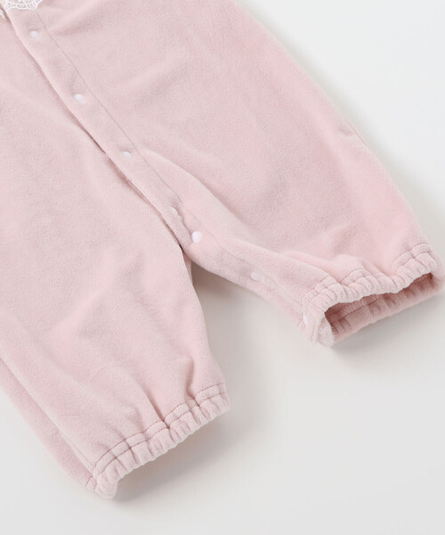 SLAP SLIP BABY（スラップスリップベビー）の「フリルラウンド切り替えベロア2WAYオールベビー(50~70cm)（ロンパース・キッズ・オフホワイト/ピンク・FREE）」の12枚目の写真