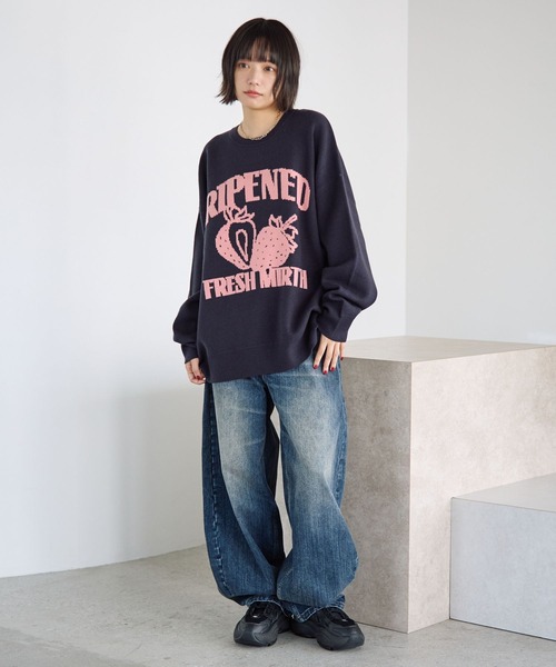 PBLIM（ページボーイリム）の「《UNISEX》スラブブリーチデニム（デニムパンツ・レディース・ブルー/ブラック・LARGE/MEDIUM）」の8枚目の写真