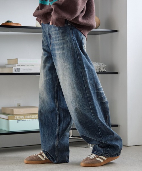 PBLIM（ページボーイリム）の「《UNISEX》スラブブリーチデニム（デニムパンツ・レディース・ブルー/ブラック・LARGE/MEDIUM）」の14枚目の写真