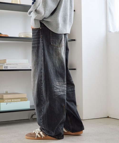 PBLIM（ページボーイリム）の「《UNISEX》スラブブリーチデニム（デニムパンツ・レディース・ブルー/ブラック・LARGE/MEDIUM）」の22枚目の写真