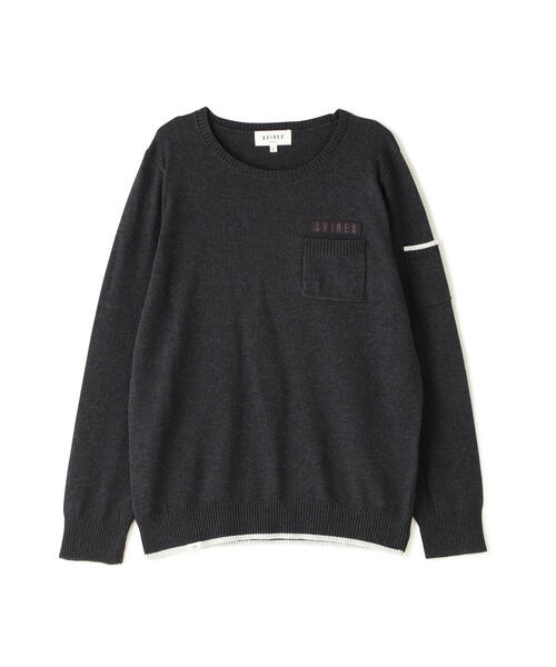AVIREX(アヴィレックス)の「FATIGUE KNIT TOPS/ファティーグニットトップス(ニット/セーター・レディース・レッド/ブラック/ホワイト系2・L/M/S)」の20枚目の写真