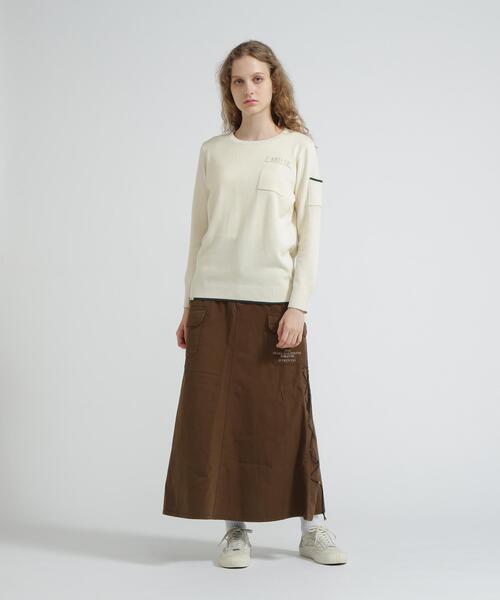 AVIREX(アヴィレックス)の「FATIGUE KNIT TOPS/ファティーグニットトップス(ニット/セーター・レディース・レッド/ブラック/ホワイト系2・L/M/S)」の10枚目の写真
