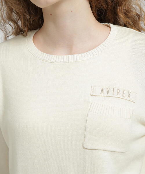 AVIREX(アヴィレックス)の「FATIGUE KNIT TOPS/ファティーグニットトップス(ニット/セーター・レディース・レッド/ブラック/ホワイト系2・L/M/S)」の13枚目の写真