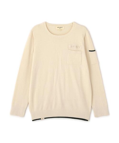AVIREX(アヴィレックス)の「FATIGUE KNIT TOPS/ファティーグニットトップス(ニット/セーター・レディース・レッド/ブラック/ホワイト系2・L/M/S)」の16枚目の写真