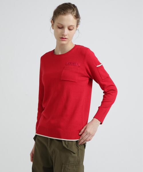 AVIREX(アヴィレックス)の「FATIGUE KNIT TOPS/ファティーグニットトップス(ニット/セーター・レディース・レッド/ブラック/ホワイト系2・L/M/S)」の20枚目の写真