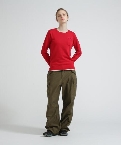 AVIREX(アヴィレックス)の「FATIGUE KNIT TOPS/ファティーグニットトップス(ニット/セーター・レディース・レッド/ブラック/ホワイト系2・L/M/S)」の21枚目の写真