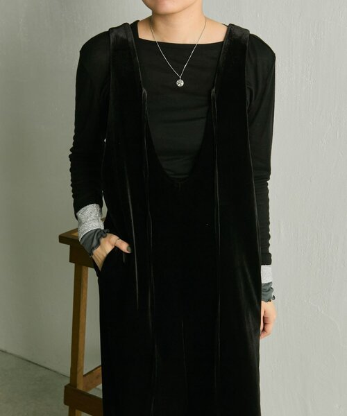 ear PAPILLONNER（イアパピヨネ）の「ベロアサロペット【SUM1 STYLE】（その他トップス・レディース・ブラック/ブラウン・FREE）」の20枚目の写真