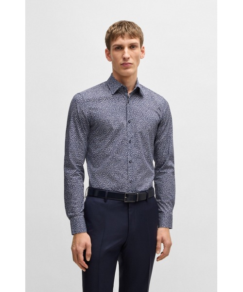 Слим-фит футболка Print Stretch Cotton Poplin