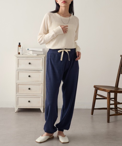 HANES(ヘインズ)の「【Hanes】ワッフルロングパンツ セットアップ対応 HW9-C503(その他パンツ・レディース・グレー/レッド/ネイビー・FREE)」の5枚目の写真