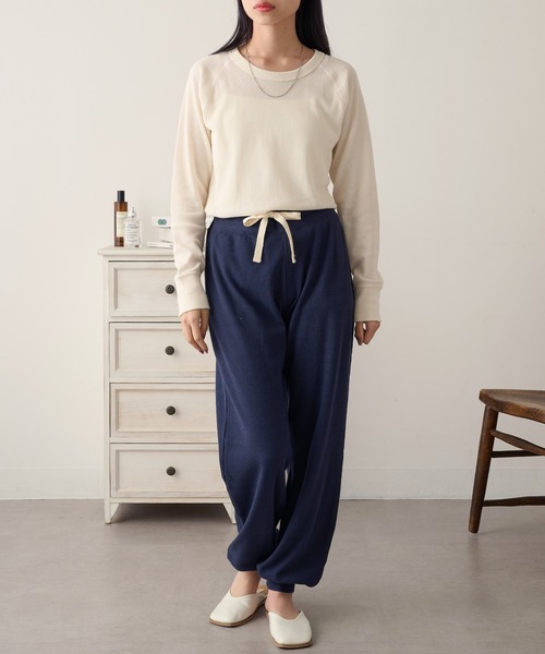 HANES(ヘインズ)の「【Hanes】ワッフルロングパンツ セットアップ対応 HW9-C503(その他パンツ・レディース・グレー/レッド/ネイビー・FREE)」の6枚目の写真