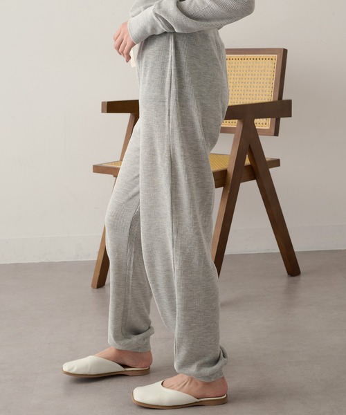 HANES(ヘインズ)の「【Hanes】ワッフルロングパンツ セットアップ対応 HW9-C503(その他パンツ・レディース・グレー/レッド/ネイビー・FREE)」の13枚目の写真