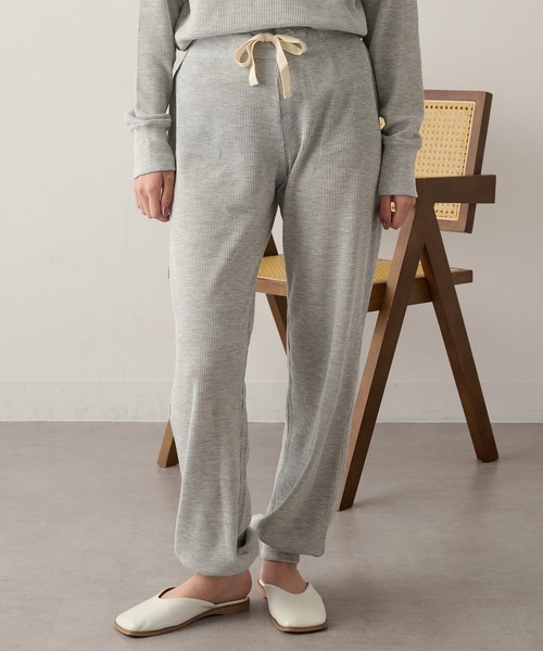 HANES(ヘインズ)の「【Hanes】ワッフルロングパンツ セットアップ対応 HW9-C503(その他パンツ・レディース・グレー/レッド/ネイビー・FREE)」の11枚目の写真