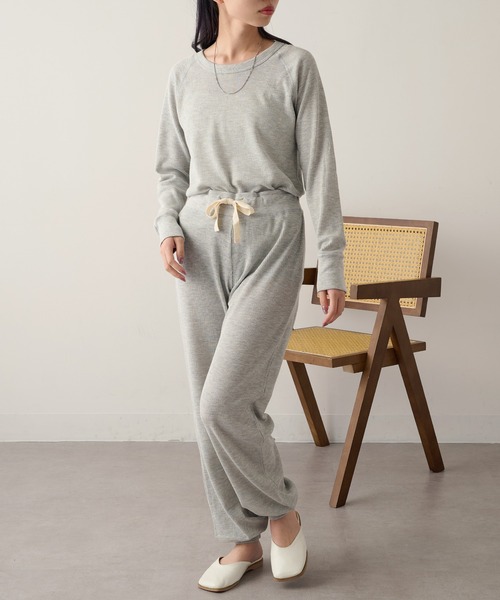 HANES(ヘインズ)の「【Hanes】ワッフルロングパンツ セットアップ対応 HW9-C503(その他パンツ・レディース・グレー/レッド/ネイビー・FREE)」の9枚目の写真