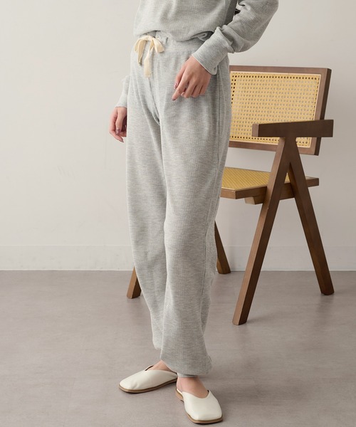 HANES(ヘインズ)の「【Hanes】ワッフルロングパンツ セットアップ対応 HW9-C503(その他パンツ・レディース・グレー/レッド/ネイビー・FREE)」の12枚目の写真