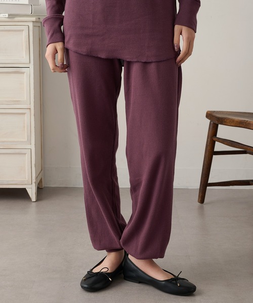 HANES(ヘインズ)の「【Hanes】ワッフルロングパンツ セットアップ対応 HW9-C503(その他パンツ・レディース・グレー/レッド/ネイビー・FREE)」の15枚目の写真