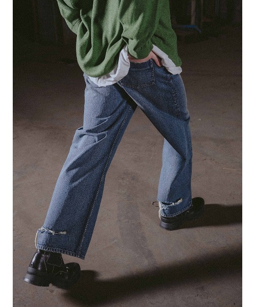 ELCHELE(エルチェレ)の「HEM NOTCH E41 DENIM(デニムパンツ・レディース・インディゴブルー・24/25/26)」の9枚目の写真