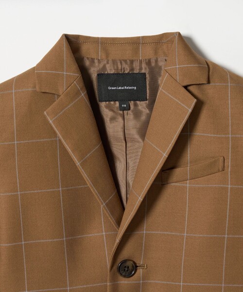 green label relaxing(グリーンレーベルリラクシング)の「ウィンドペン チェック ジャケット / キッズ 110cm-130cm(スーツジャケット・キッズ・ブラウン・130cm/120cm/110cm)」の12枚目の写真