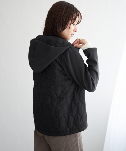 ikka（イッカ）の「【洗濯機で洗える】GOKU楽ダンボールフードコート（ブルゾン・レディース・ベージュ/チャコール・M/L/S）」の15枚目の写真