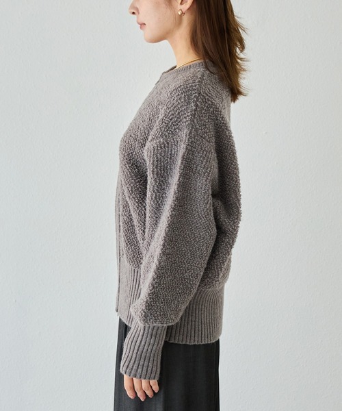 LAVEANGE（ラビアンジェ）の「【洗える】ループニットカーディガン（カーディガン/ボレロ・レディース・チャコールグレー/ブラック・4L/3L/F）」の8枚目の写真