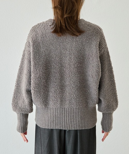 LAVEANGE（ラビアンジェ）の「【洗える】ループニットカーディガン（カーディガン/ボレロ・レディース・チャコールグレー/ブラック・4L/3L/F）」の9枚目の写真