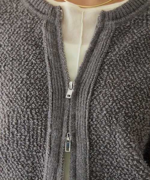 LAVEANGE（ラビアンジェ）の「【洗える】ループニットカーディガン（カーディガン/ボレロ・レディース・チャコールグレー/ブラック・4L/3L/F）」の10枚目の写真