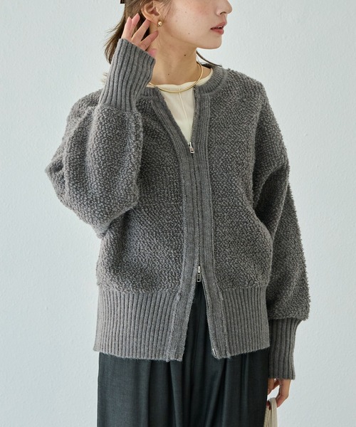 LAVEANGE（ラビアンジェ）の「【洗える】ループニットカーディガン（カーディガン/ボレロ・レディース・チャコールグレー/ブラック・4L/3L/F）」の15枚目の写真