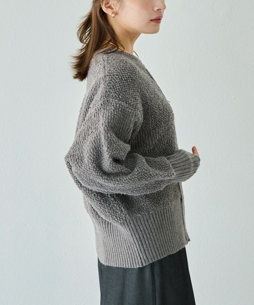 LAVEANGE（ラビアンジェ）の「【洗える】ループニットカーディガン（カーディガン/ボレロ・レディース・チャコールグレー/ブラック・4L/3L/F）」の17枚目の写真