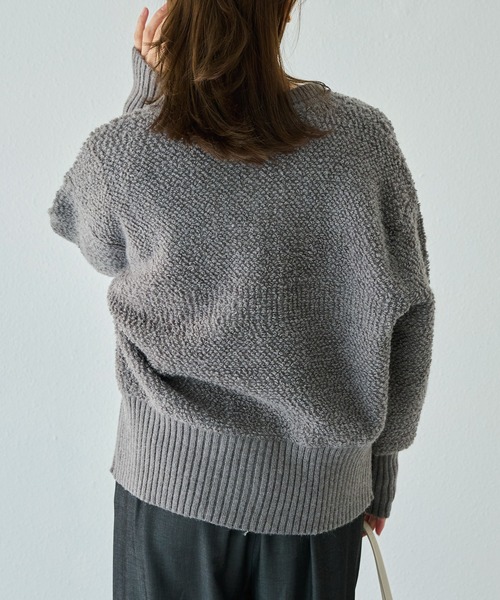 LAVEANGE（ラビアンジェ）の「【洗える】ループニットカーディガン（カーディガン/ボレロ・レディース・チャコールグレー/ブラック・4L/3L/F）」の18枚目の写真