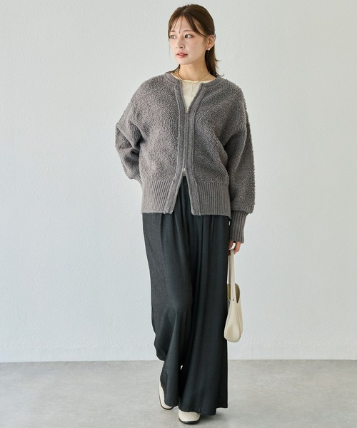 LAVEANGE（ラビアンジェ）の「【洗える】ループニットカーディガン（カーディガン/ボレロ・レディース・チャコールグレー/ブラック・4L/3L/F）」の21枚目の写真
