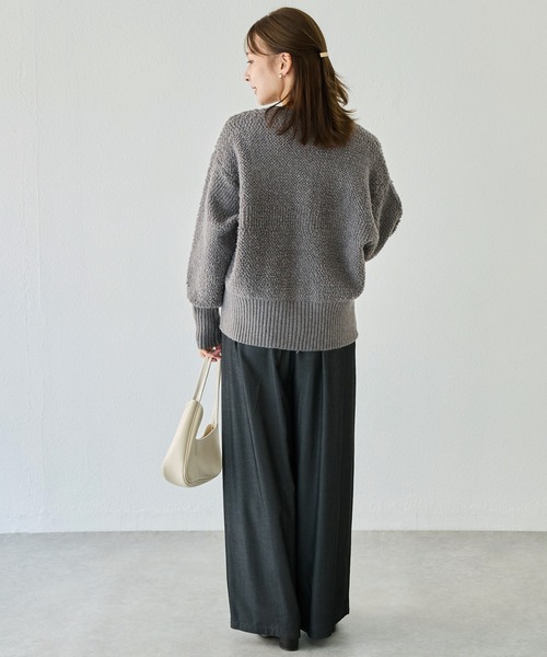 LAVEANGE（ラビアンジェ）の「【洗える】ループニットカーディガン（カーディガン/ボレロ・レディース・チャコールグレー/ブラック・4L/3L/F）」の6枚目の写真