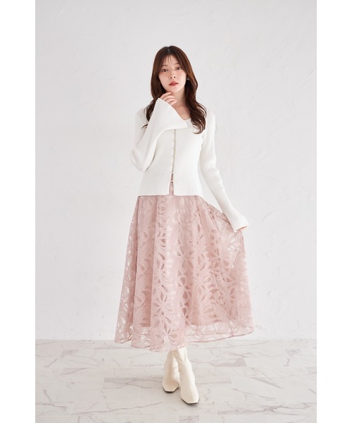 tocco closet（トッコ　クローゼット）の「フレアスリーブラメリブニットプルオーバー（ニット/セーター・レディース・ボルドー/オフホワイト/ブルー・M）」の11枚目の写真