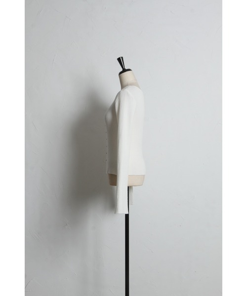 tocco closet（トッコ　クローゼット）の「フレアスリーブラメリブニットプルオーバー（ニット/セーター・レディース・ボルドー/オフホワイト/ブルー・M）」の19枚目の写真