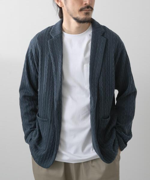 ITEMS URBANRESEARCH（アイテムズ アーバンリサーチ）の「ニット テーラード ジャケット（その他アウター・メンズ・グレー/ブラック/ネイビー/ダークブラウン・MEDIUM/LARGE）」の4枚目の写真