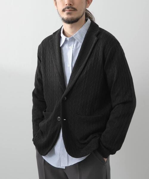 ITEMS URBANRESEARCH（アイテムズ アーバンリサーチ）の「ニット テーラード ジャケット（その他アウター・メンズ・グレー/ブラック/ネイビー/ダークブラウン・MEDIUM/LARGE）」の13枚目の写真