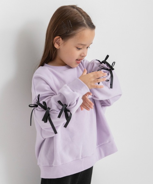 DRC branshes（ディーアールシーブランシェス）の「【WEB限定/DRC】アソートガールズ裏起毛トレーナー（スウェット・キッズ・ブラック/カラフル/ライトグリーン/杢グレー/ラベンダー・100/140/150/130/120/110）」の15枚目の写真