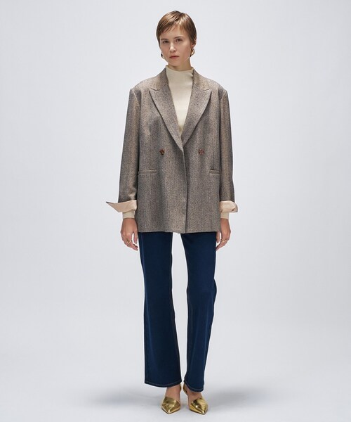 cloenc（クロエンス）の「ヘリンボーンテーラードジャケット（テーラードジャケット・レディース・ブラック系3/ダークブラウン系3・02/01/03）」の3枚目の写真