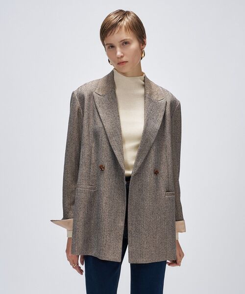 cloenc（クロエンス）の「ヘリンボーンテーラードジャケット（テーラードジャケット・レディース・ブラック系3/ダークブラウン系3・02/01/03）」の4枚目の写真