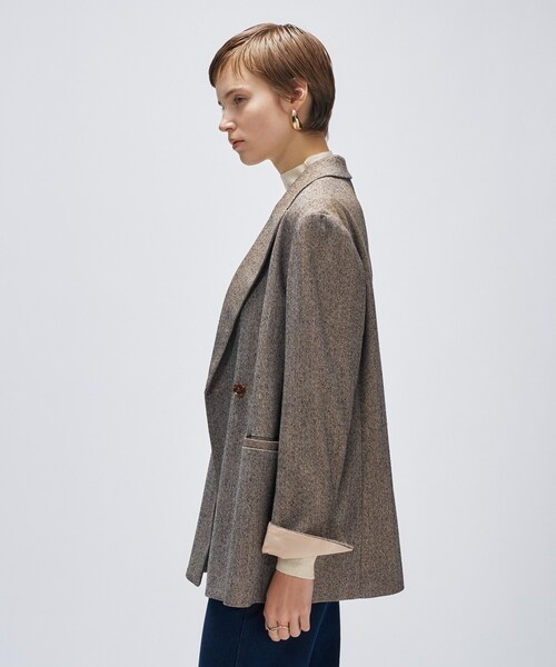 cloenc（クロエンス）の「ヘリンボーンテーラードジャケット（テーラードジャケット・レディース・ブラック系3/ダークブラウン系3・02/01/03）」の5枚目の写真