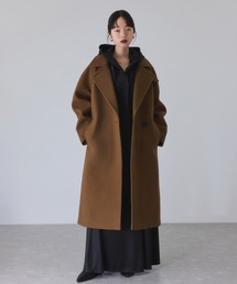 ADAM ET ROPE’ アダムエロペ フード付きウールコート adam et rope アダムエロペ フーデット ウールコート 黒 比翼