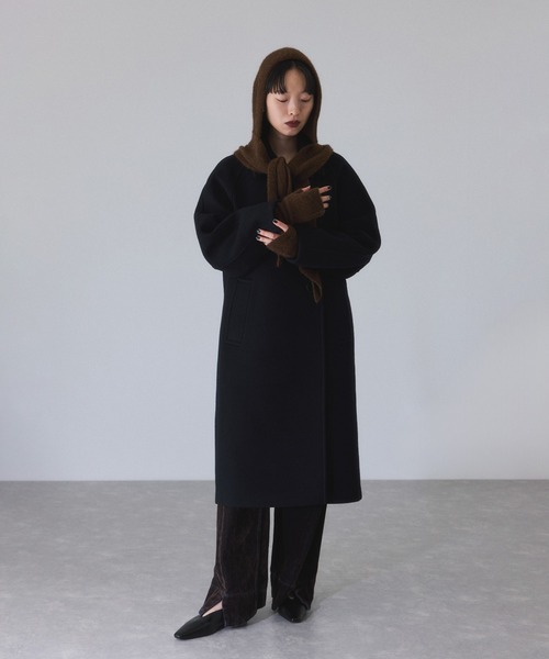 ウールボンディングラグランロングコート（ステンカラーコート）｜ADAM