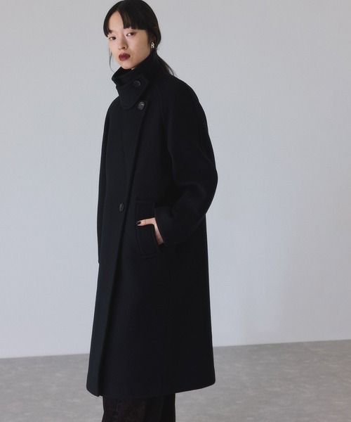 アダムエロペ　黒　ノーカラーロングコート アダムエロペ 黒 ノーカラーロングコート アダムエロペ 黒 ノーカラー