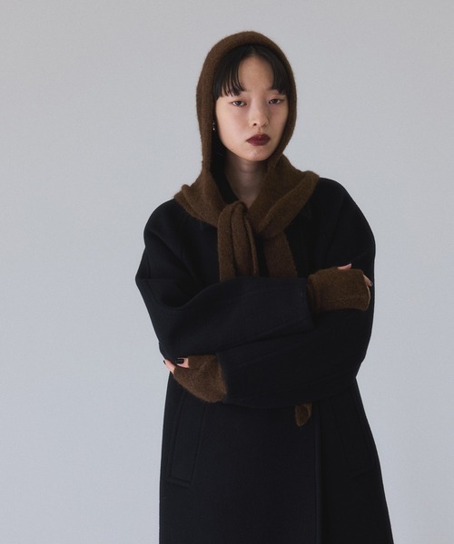 極美品✨現行✨アダムエロペ 24AW ウールボンディングコート 濃グレー 36 極美品✨現行✨アダムエロペ 24AW ウールボンディングコート 濃グレー