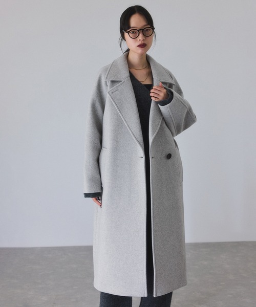 ウールボンディングラグランロングコート（ステンカラーコート）｜ADAM