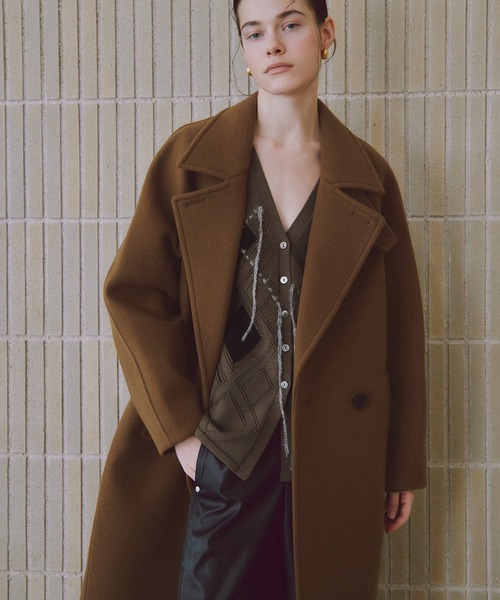 ウールボンディングラグランロングコート（ステンカラーコート）｜ADAM